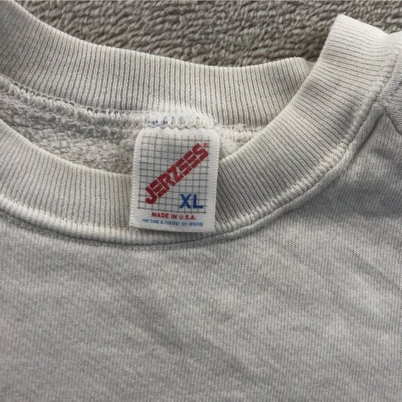 Jerzees Mens Sweatshirt XL White Crewneck Pullover Fleece Casual Long Sleeve - Picture 8 of 11